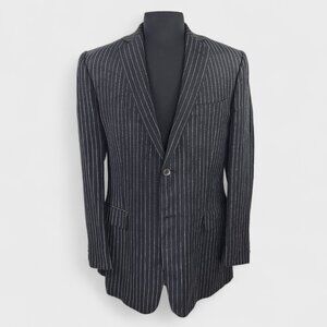 Z Zegna Men's 40R Wool Silk Linen Blend Sports Coat Blazer